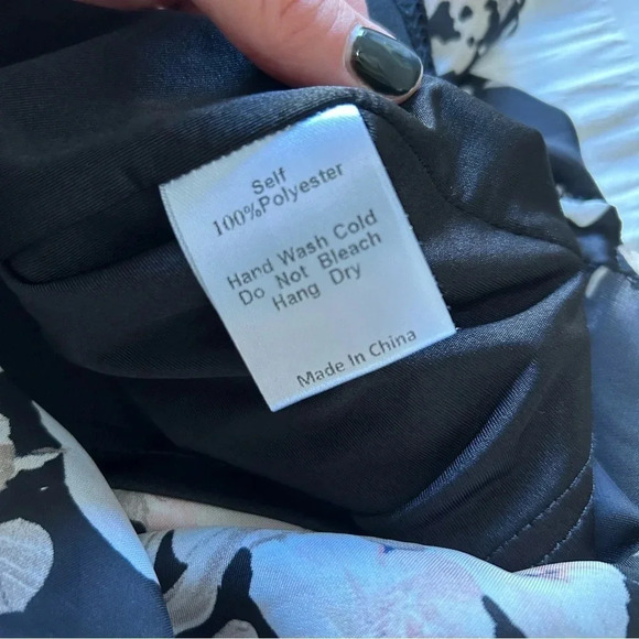 Mod Ref 90's Inspired Black Floral Midi Slip Dress Tie Back Size Small - Picture 7 of 7